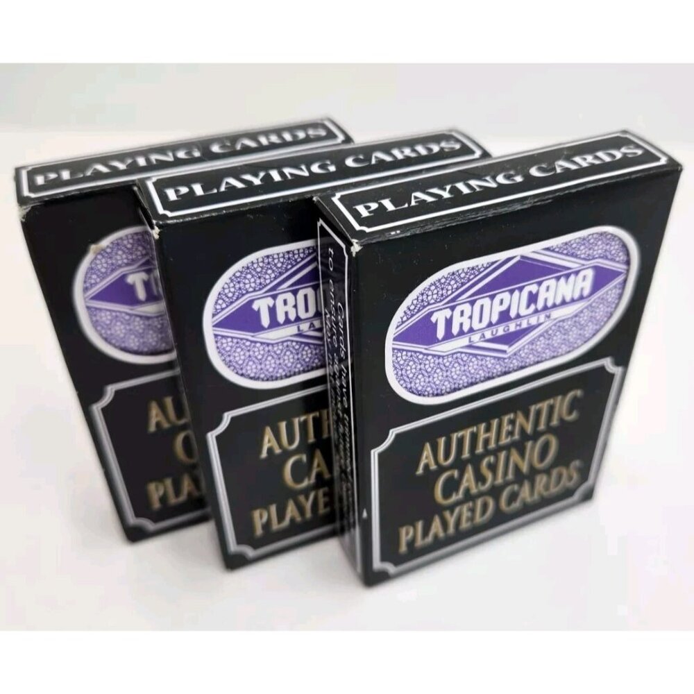 3‎ Tropicana Las Vegas Authentic Casino Played Cards Trimmed Sealed